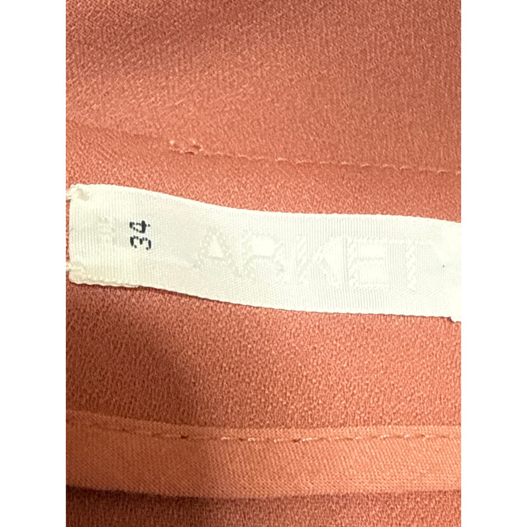 Arket Women's Coral High Waist Front Slit Career Zip Straight Midi Skirt Size 4