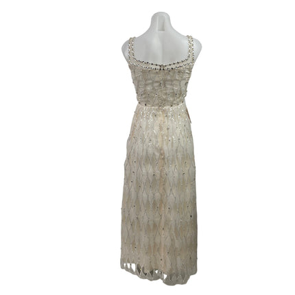 NEW Women's White Sequin Rhinestone Sleeveless Square Neck A-Line Tank Dress XS