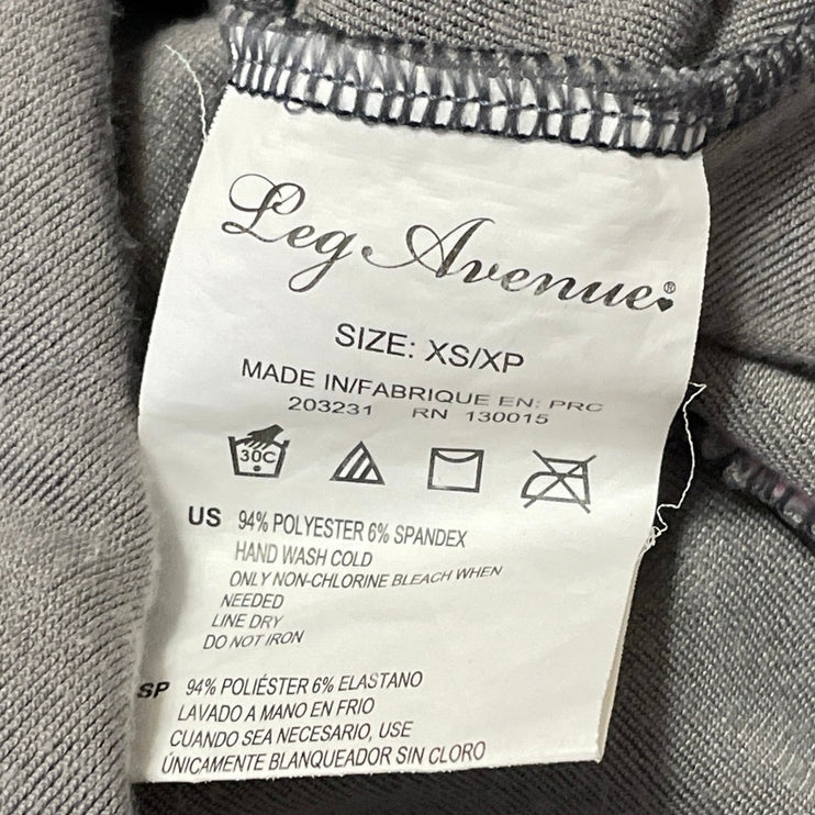 Leg Avenue Comfy Mouse Women's Gray Short Sleeves Zip Front Jumpsuit Romper XS