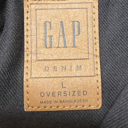 Gap Men's Black Button Down Long Sleeve Oversized Pocket Denim Jeans Jacket Sz L