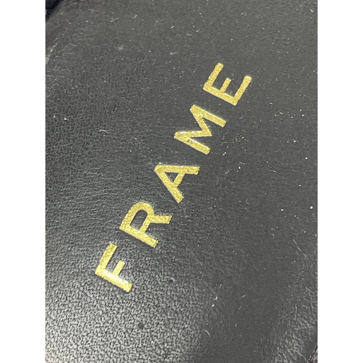 Frame Le Remi Women's Black Leather Straps Lace Up Square Toe Flats Sandals 39.5
