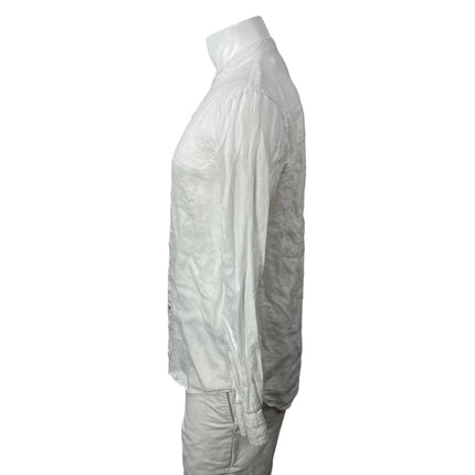 Club Monaco 100% Linen Mens White Long Sleeves Slim Fit Button Down Shirt Top M