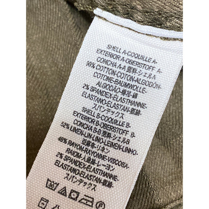 Free People Women's Olive Green Ruffle Long Sleeve Army Military Coat Jacket M