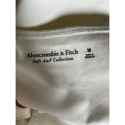Abercrombie & Fitch White Halter Keyhole Sleeveless Open Back Bodysuit Top Sz M