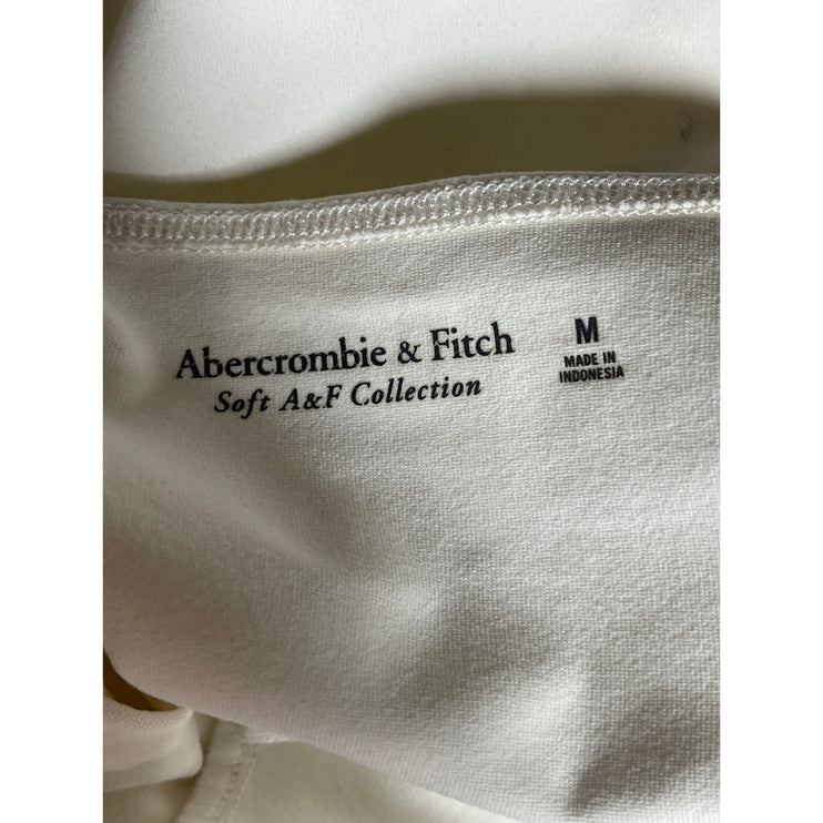 Abercrombie & Fitch White Halter Keyhole Sleeveless Open Back Bodysuit Top Sz M