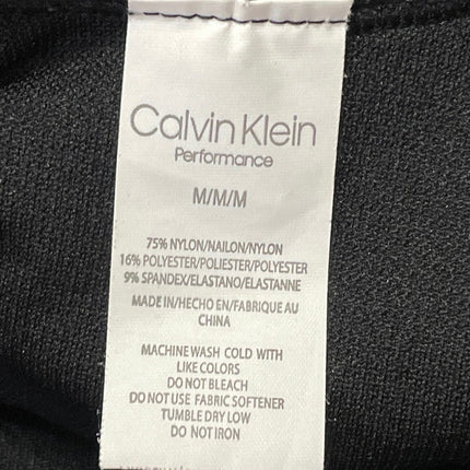 Calvin Klein Women's Black Scoop Neck Ribbed Yoga Athletic Sports Bra Crop Top M