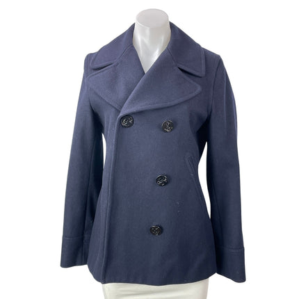 Ralph Lauren Polo Jeans Co. Navy Blue Wool Double Breasted Pea Coat Jacket Sz M