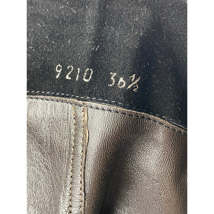 Roberto Del Carlo Women's Black Suede Leather Round Toe Zip Up Tall Boots Size 6