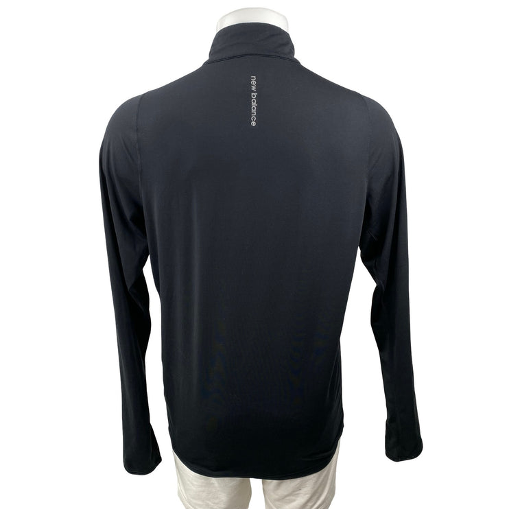 New Balance Men's Black High Neck Long Sleeve Sports Athletic Activewear Top L