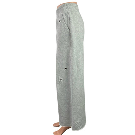 Offline by Aerie Gray Distressed High Rise Wide Leg Baggy Sweat Pants Size XS