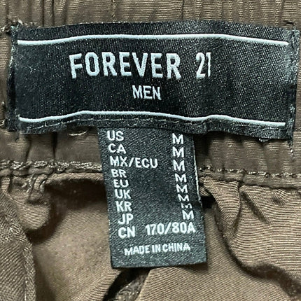 FOREVER 21 Mens Dark Brown Drawstring Pockets Straight Leg Cargo Trouser Pants M