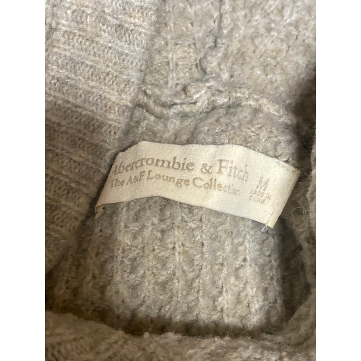 Abercrombie & Fitch Beige Waffle Knit Hoodie Hooded Thermal Sweater Top Size M