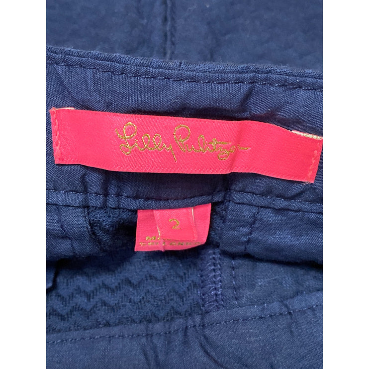 NEW Lilly Pulitzer Buttercup Women's Blue Low Rise Scalloped Hem Mini Shorts 2