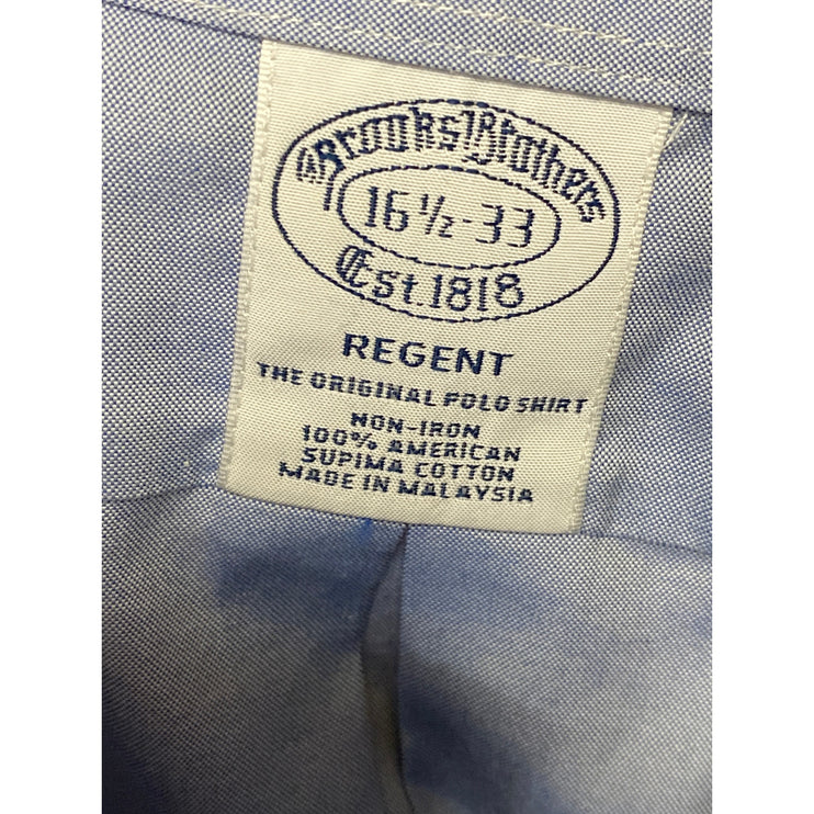 Brooks Brothers Regent Mens Blue Pocket Long Sleeve Button Up Dress Shirt Top 16