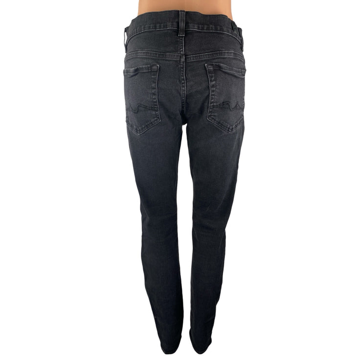 7 For All Mankind Paxtyn Women's Black Slim Mid Rise Skinny Denim Jeans Size 32