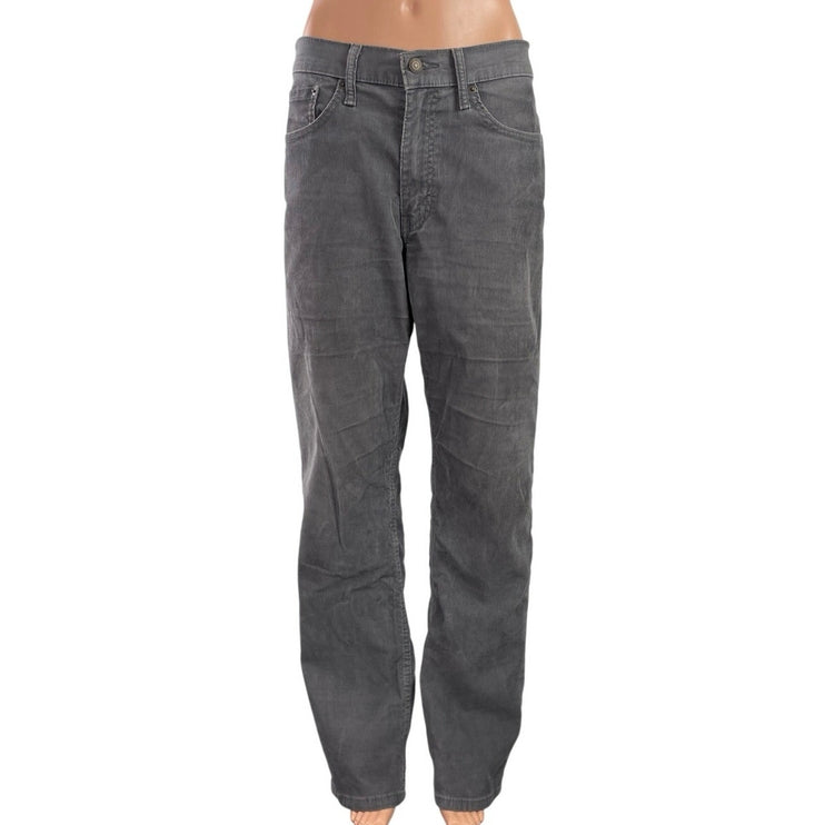 Levi's 514 Womens Gray Corduroy High Rise Straight Leg Denim Jeans Pants Size 34