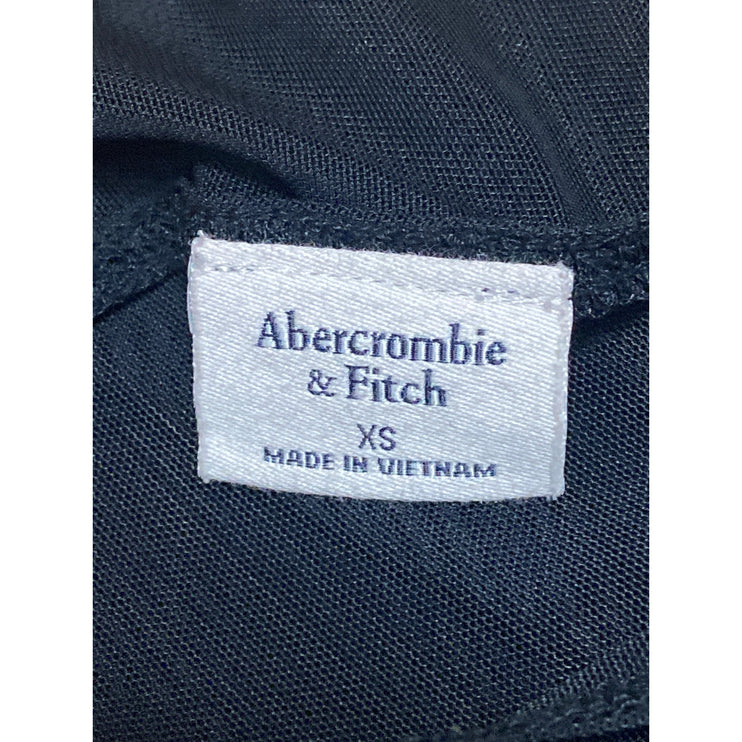 Abercrombie & Fitch Black Sleeveless Mesh Bateau Neck Tank Blouse Top Size XS