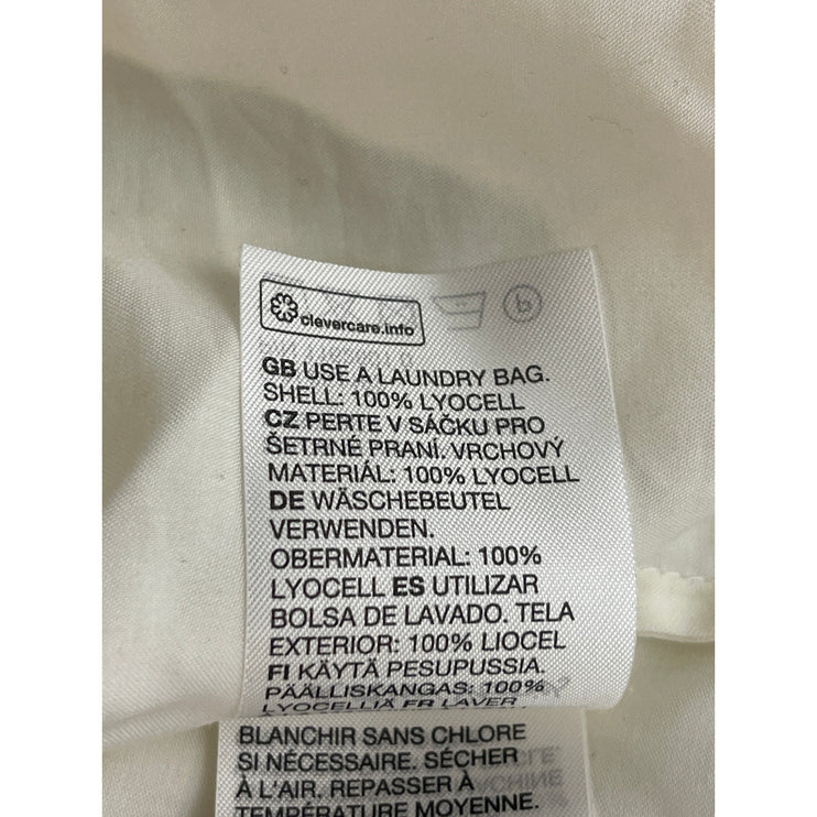 & Other Stories Milo White Pleated Drop Sleeve V Neck A Line Midi Dress Size S