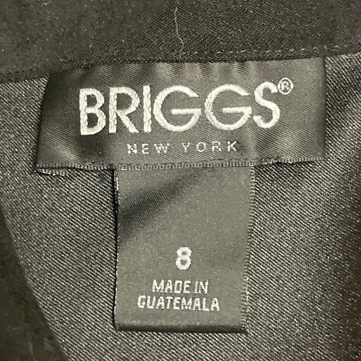 Briggs Women's Black Faux Suede Full Zip Long Sleeve Collared Coat Jacket Size 8