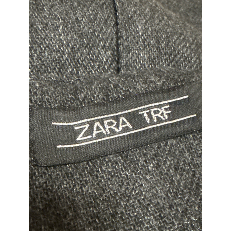 Zara Black Wool Pleated Buckle Belt Strap Gothic Punk A Line Mini Skirt Size 4