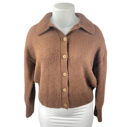 Banana Republic Brown Collared Long Sleeve Button Down Cardigan Sweater Top XL
