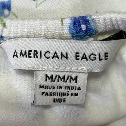 American Eagle White Linen Floral Sleeveless Cami Camisole Mini Tank Dress Sz M