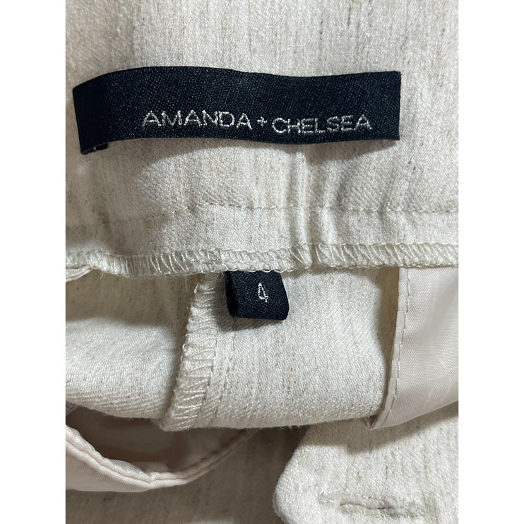 Amanda + Chelsea Women's White High Rise Wide Leg Trousers Dress Pants Size 4