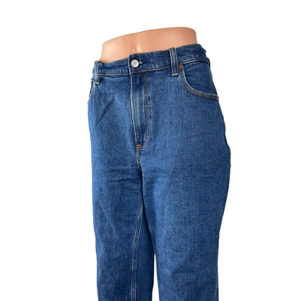 Abercrombie & Fitch The Ankle Straight Ultra High Rise Blue Denim Jeans Size 12