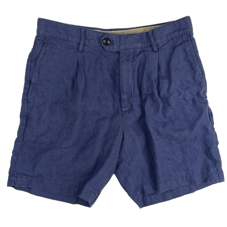 Banana Republic Lino Blue Men’s 7" 100% Linen Mid-rise Slim Leg Walk Shorts 30