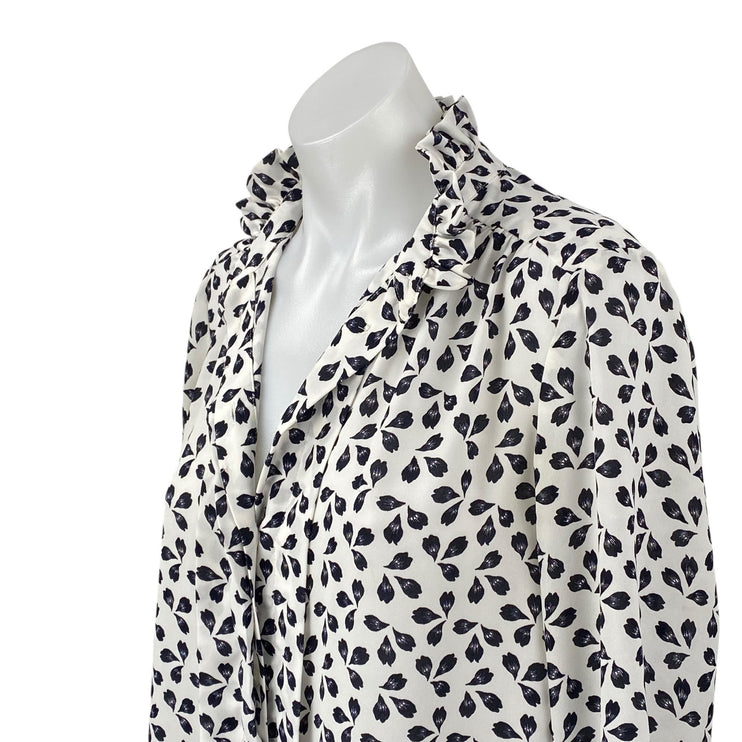 Ann Taylor Women's Floral Collared Long Sleeve Button Down Shirt Blouse Top Sz S