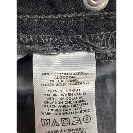 Ann Taylor LOFT Black Washed High Rise Distressed Straight Leg Denim Jeans Sz 27