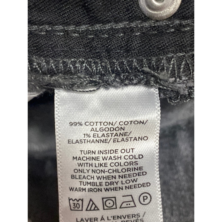 Ann Taylor LOFT Black Washed High Rise Distressed Straight Leg Denim Jeans Sz 27