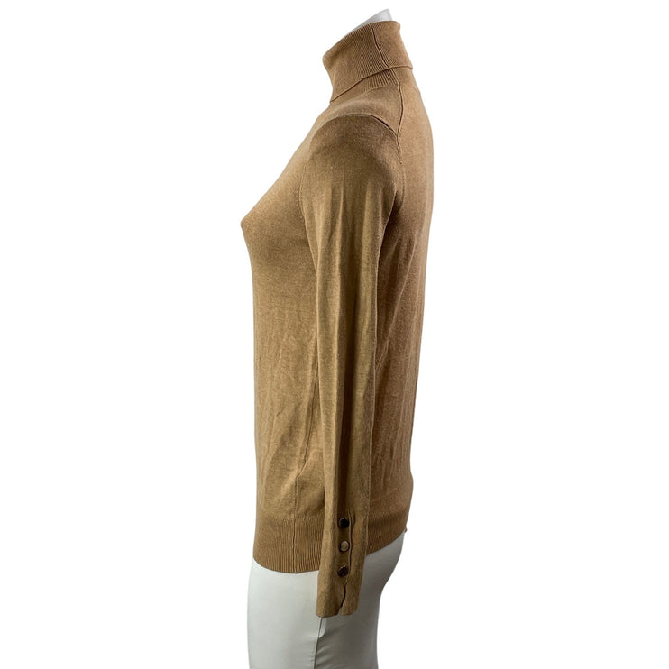 Zara Women's Brown Long Sleeves Ribbed Knit Turtleneck Pullover Sweater Top Sz S