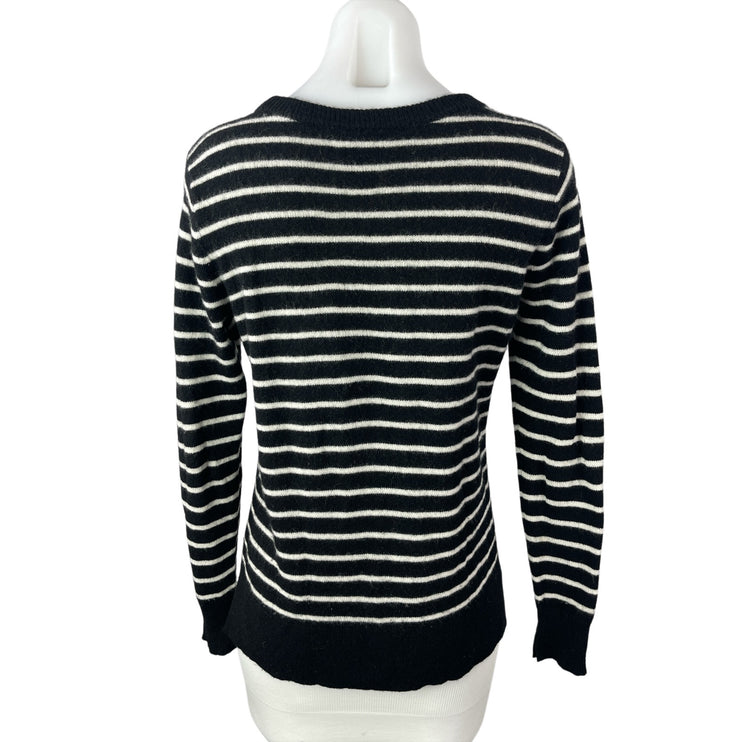 Halogen 100% Cashmere Womens Striped Crew Neck Long Sleeve Sweater Top Size S