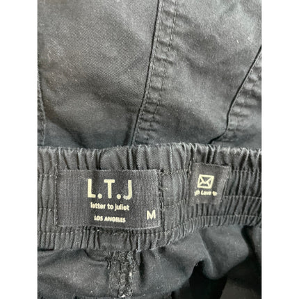LTJ Letter To Juliet Women's Black Cargo Carrot Barrel Jogger Trousers Pants M