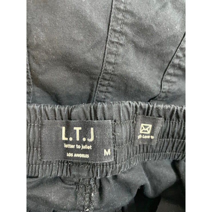 LTJ Letter To Juliet Women's Black Cargo Carrot Barrel Jogger Trousers Pants M