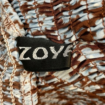 Zoya Brown Floral Shirred Long Balloon Sleeve Smocked Tiered A Line Maxi Dress 2