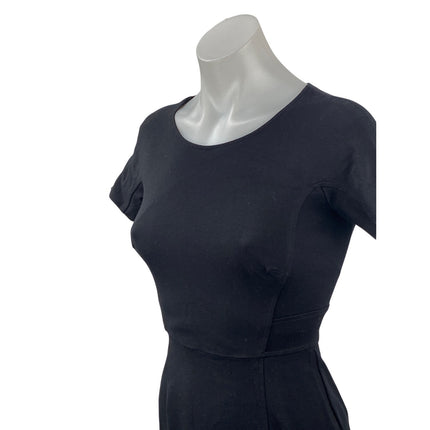 Lark & Ro Women's Black Short Sleeve Round Neck T Shirt Mini Bodycon Dress Sz 0