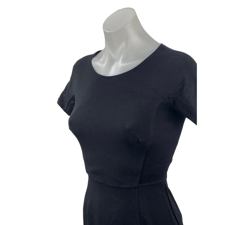 Lark & Ro Women's Black Short Sleeve Round Neck T Shirt Mini Bodycon Dress Sz 0