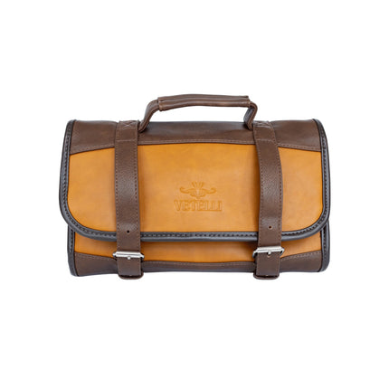 Vetelli The Hanging Toiletry 100% Leather Foldable Pockets Travel Pouch Bag