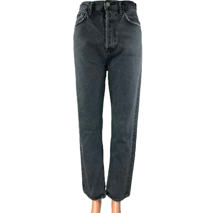 Agolde Women's Black High Waisted Relaxed Fit Straight Leg Denim Jeans Size S