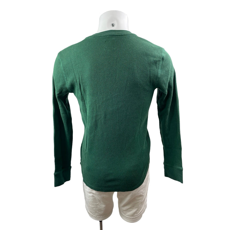 GAP Men's Green Henley Neck Long Sleeve Sweater Sweatshirt Tee T-Shirt Top M