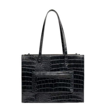 BEIS The Work Tote Large Black Croc Faux Vegan Leather Crosbody Strap Tote Bag