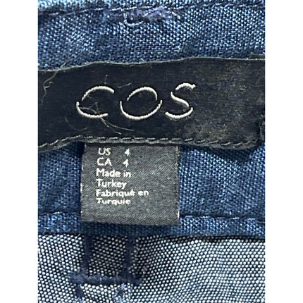 Cos Women's Blue High Waisted Straight Leg Zip Ankle Denim Jeans Pants Size 4