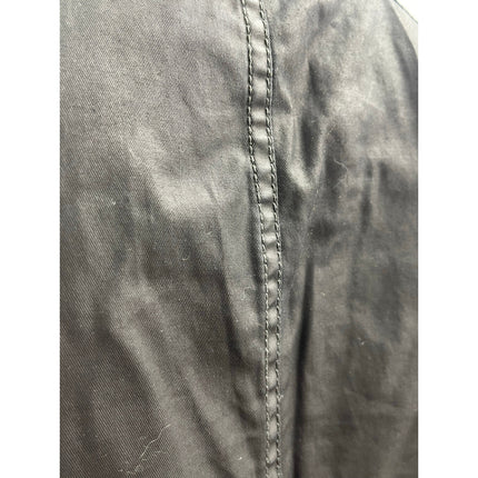 Eileen Fisher Black Faux Vegan Leather Long Sleeve Zip Moto Biker Coat Jacket XS