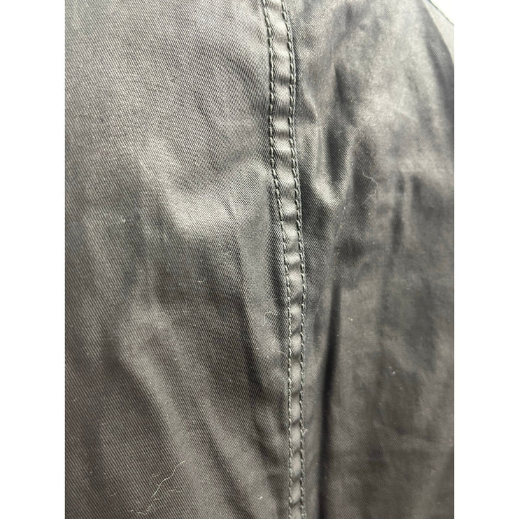 Eileen Fisher Black Faux Vegan Leather Long Sleeve Zip Moto Biker Coat Jacket XS