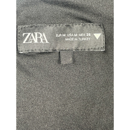 Zara Women's Black Linen Halter Tie Back Sleeveless Button Vest Tank Top Size M