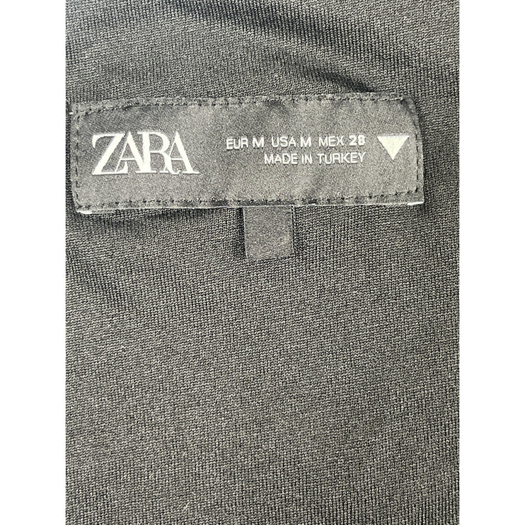 Zara Women's Black Linen Halter Tie Back Sleeveless Button Vest Tank Top Size M