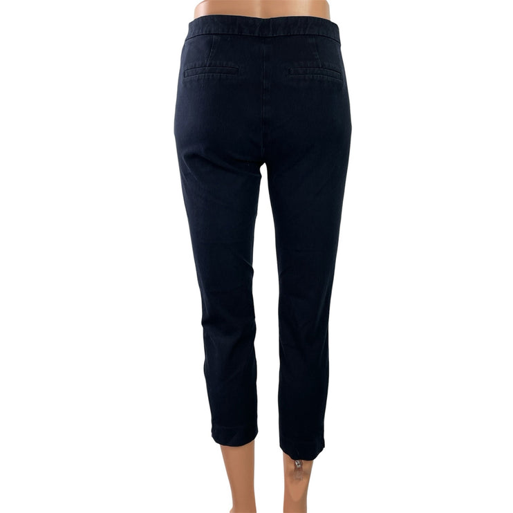 J.Crew Martie Womens Black Bi-stretch Cotton Mid Rise Skinny Trousers Pants Sz 0