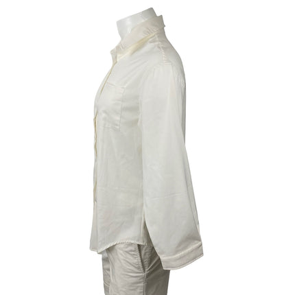 It Men's White Collared Long Sleeve Chest Pocket Casual Button Down Shirt Top S